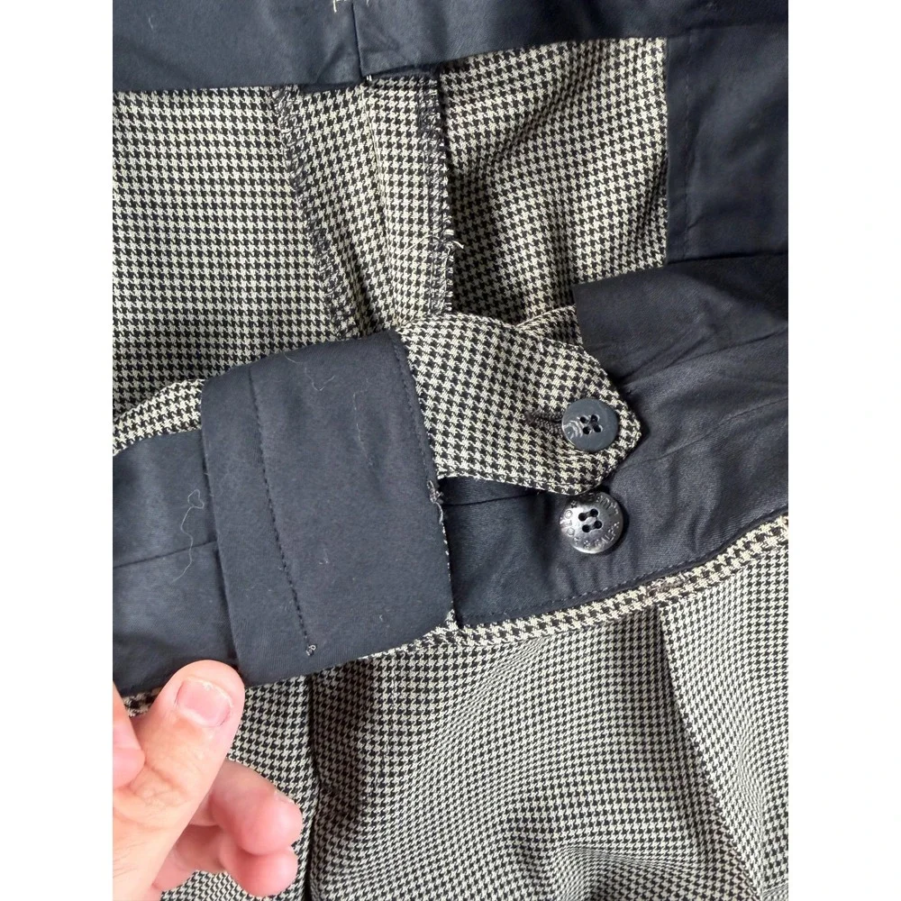 VTG Polo Ralph Lauren Pants Mens 36x26 Beige Houndstooth Cuffed Pleated 80s